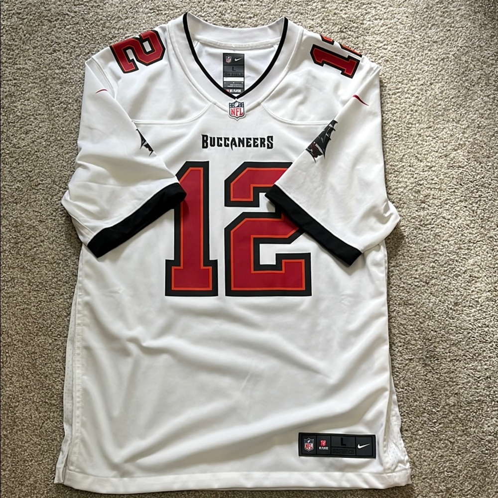 Nike White and Red Jersey Authentic Design